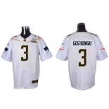 Men's New England Patriots #3 Stephen Gostkowski White 2016 Pro Bowl Nike Elite Jersey