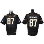 Men's New England Patriots #87 Rob Gronkowski Black 2016 Pro Bowl Nike Elite Jersey