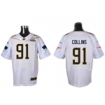 Men's New England Patriots #91 Jamie Collins White 2016 Pro Bowl Nike Elite Jersey