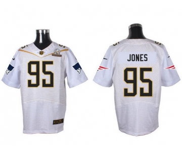 Men's New England Patriots #95 Chandler Jones White 2016 Pro Bowl Nike Elite Jersey