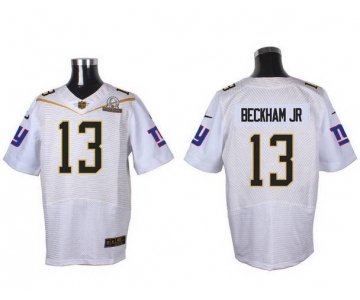 Men's New York Giants #13 Odell Beckham Jr White 2016 Pro Bowl Nike Elite Jersey