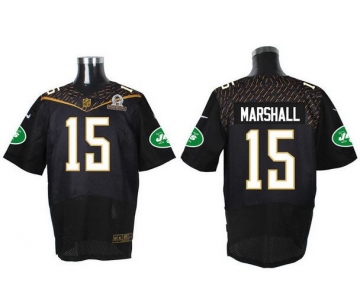 Men's New York Jets #15 Brandon Marshall Black 2016 Pro Bowl Nike Elite Jersey