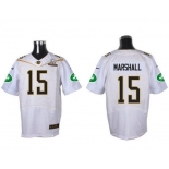 Men's New York Jets #15 Brandon Marshall White 2016 Pro Bowl Nike Elite Jersey