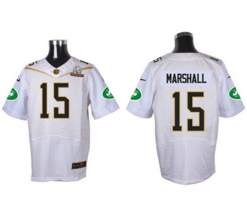 Men's New York Jets #15 Brandon Marshall White 2016 Pro Bowl Nike Elite Jersey