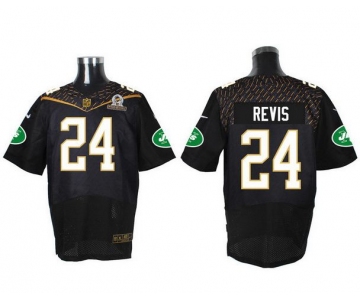 Men's New York Jets #24 Darrelle Revis Black 2016 Pro Bowl Nike Elite Jersey