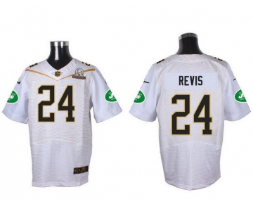 Men's New York Jets #24 Darrelle Revis White 2016 Pro Bowl Nike Elite Jersey