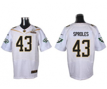 Men's Philadelphia Eagles #43 Darren Sproles White 2016 Pro Bowl Nike Elite Jersey