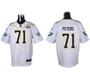 Men's Philadelphia Eagles #71 Jason Peters White 2016 Pro Bowl Nike Elite Jersey