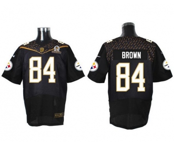 Men's Pittsburgh Steelers #84 Antonio Brown Black 2016 Pro Bowl Nike Elite Jersey