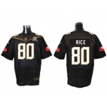 Men's San Francisco 49ers #80 Jerry Rice Black 2016 Pro Bowl Nike Elite Jersey