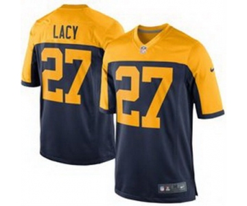Men's Green Bay Packers #27 Eddie Lacy Navy Blue Gold Alternate NFL Nike Game Jersey