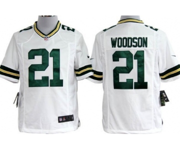 Nike Green Bay Packers #21 Charles Woodson White Game Jersey