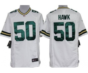 Nike Green Bay Packers #50 A.J. Hawk White Game Jersey