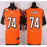 Cincinnati Bengals #74 Jake Fisher Orange Alternate NFL Nike Elite Jersey