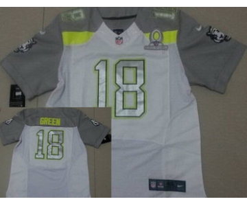 Nike Team Carter #18 A.J. Green 2015 Pro Bowl White Elite Jersey