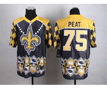 Nike New Orleans Saints #75 Andrus Peat 2015 Noble Fashion Elite Jersey