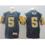 CFL Winnipeg Blue Bombers #5 Drew Willy Navy Blue Jersey