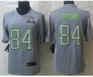 Nike Pittsburgh Steelers #84 Antonio Brown 2014 Pro Bowl Gray Jersey
