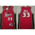 Detroit Pistons 33 Grant Hill Swingman Red Throwback Adidas Jersey