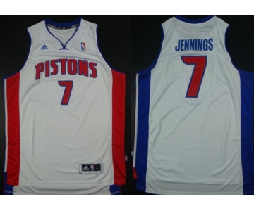 Detroit Pistons #7 Brandon Jennings Revolution 30 Swingman White Jersey