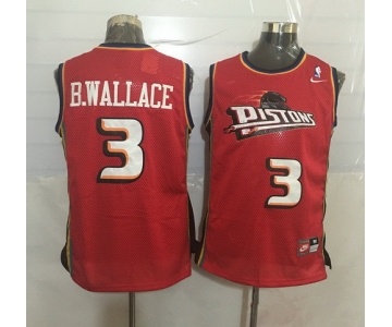 Men's Detroit Pistons #3 Ben Wallace Red Hardwood Classics Soul Swingman Throwback Jersey