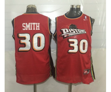 Men's Detroit Pistons #30 Joe Smith Red Hardwood Classics Soul Swingman Throwback Jersey