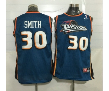 Men's Detroit Pistons #30 Joe Smith Teal Blue Hardwood Classics Soul Swingman Throwback Jersey