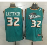 Men's Detroit Pistons #32 Christian Laettner Teal Green Hardwood Classics Soul Swingman Throwback Jersey