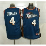 Men's Detroit Pistons #4 Joe Dumars Teal Blue Hardwood Classics Soul Swingman Throwback Jersey