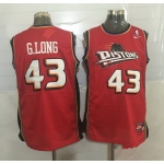 Men's Detroit Pistons #43 Grant Long Red Hardwood Classics Soul Swingman Throwback Jersey