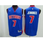 Men's Detroit Pistons #7 Brandon Jennings Revolution 30 Swingman 2014 New Blue Jersey