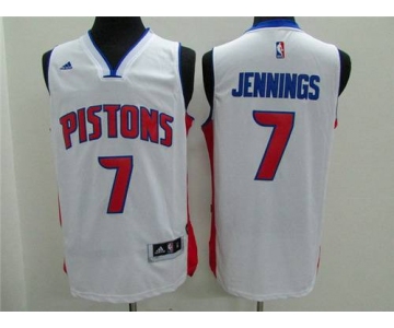 Men's Detroit Pistons #7 Brandon Jennings Revolution 30 Swingman 2014 New White Jersey