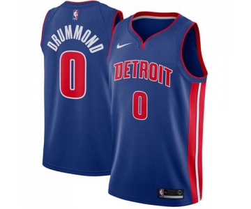 Men's Nike Detroit Pistons #0 Andre Drummond Blue NBA Swingman Icon Edition Jersey