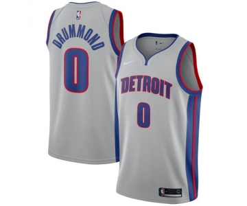 Nike Pistons #0 Andre Drummond Silver NBA Swingman Statement Edition Jersey