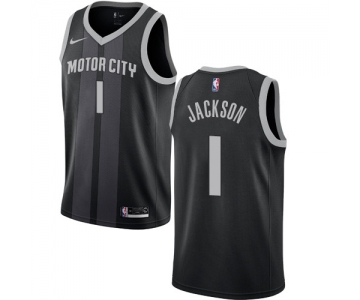 Nike Pistons #1 Reggie Jackson Black NBA Swingman City Edition Jersey