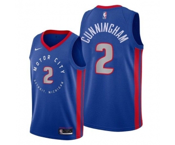 Nike Pistons #2 Cade Cunningham Blue NBA Swingman 2020-21 City Edition Jersey
