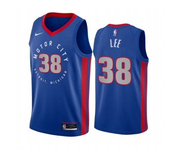 Nike Pistons #38 Saben Lee Blue NBA Swingman 2020-21 City Edition Jersey