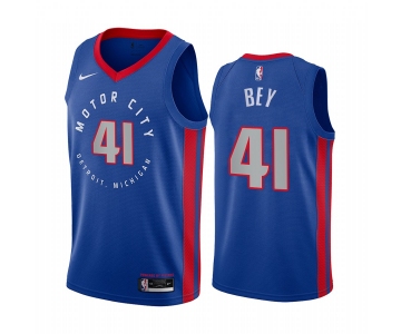 Nike Pistons #41 Saddiq Bey Blue NBA Swingman 2020-21 City Edition Jersey