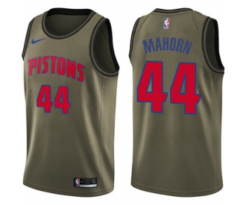 Nike Pistons #44 Rick Mahorn Green Salute to Service NBA Swingman Jersey