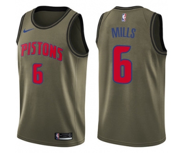 Nike Pistons #6 Terry Mills Green Salute to Service NBA Swingman Jersey