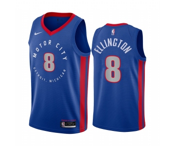 Nike Pistons #8 Wayne Ellington Blue NBA Swingman 2020-21 City Edition Jersey