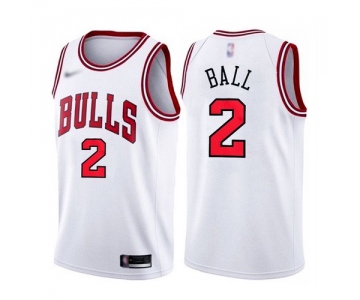 Big Size Chicago Bulls #2 Lonzo Ball White 2021 Nike Swingman Stitched Jersey