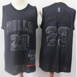 Bulls #23 Michael Jordan Black Basketball MVP Swingman Jersey