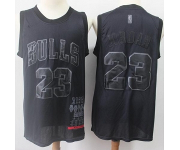 Bulls #23 Michael Jordan Black Basketball MVP Swingman Jersey