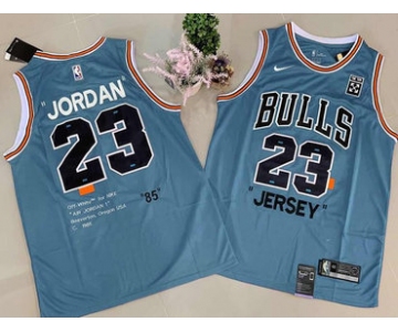 Bulls 23 Michael Jordan Blue Commemorative Edition Basketball Jersey