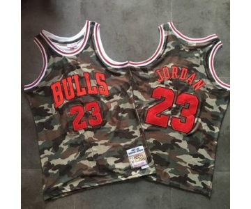 Bulls #23 Michael Jordan Camo 1997-98 Hardwood Classics Jersey