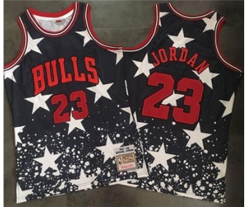 Bulls #23 Michael Jordan Navy Throwback 1997 4th of July Stitched NBA Jersey