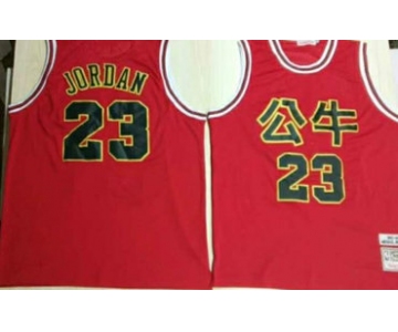 Bulls 23 Michael Jordan Red Mitchell & Ness 2019 Chinese New Year Swingman Jersey