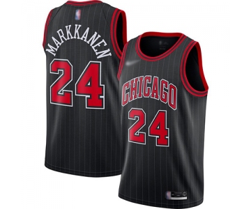 Bulls #24 Lauri Markkanen Black Basketball Swingman Statement Edition 2019-2020 Jersey