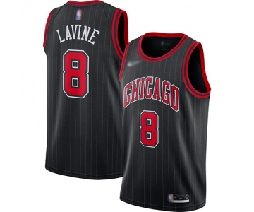 Bulls #8 Zach LaVine Black Basketball Swingman Statement Edition 2019-2020 Jersey